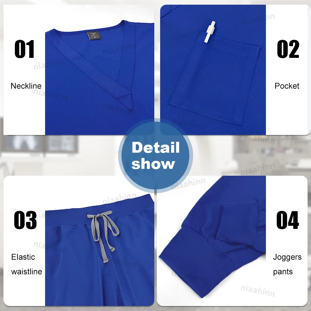 Royal Blue Scrub Set