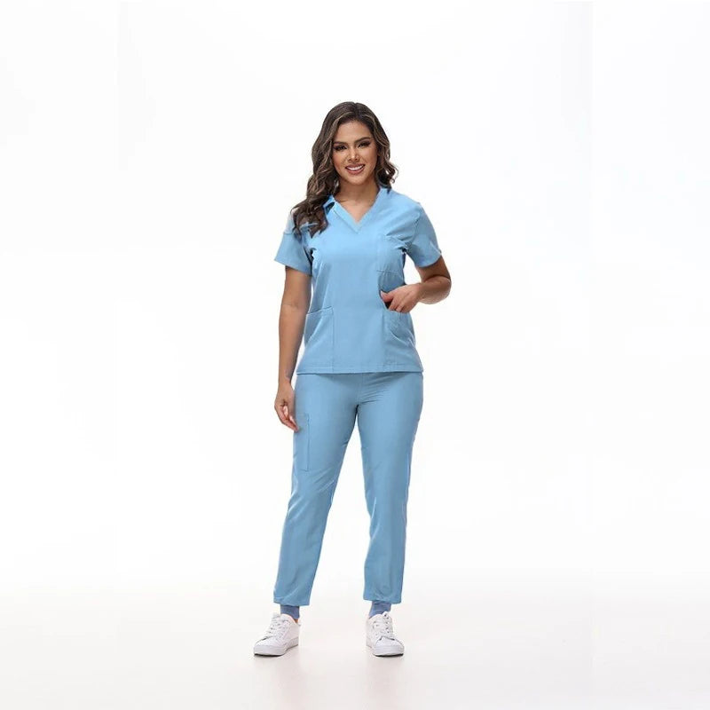 Celi Blue Scrub Set