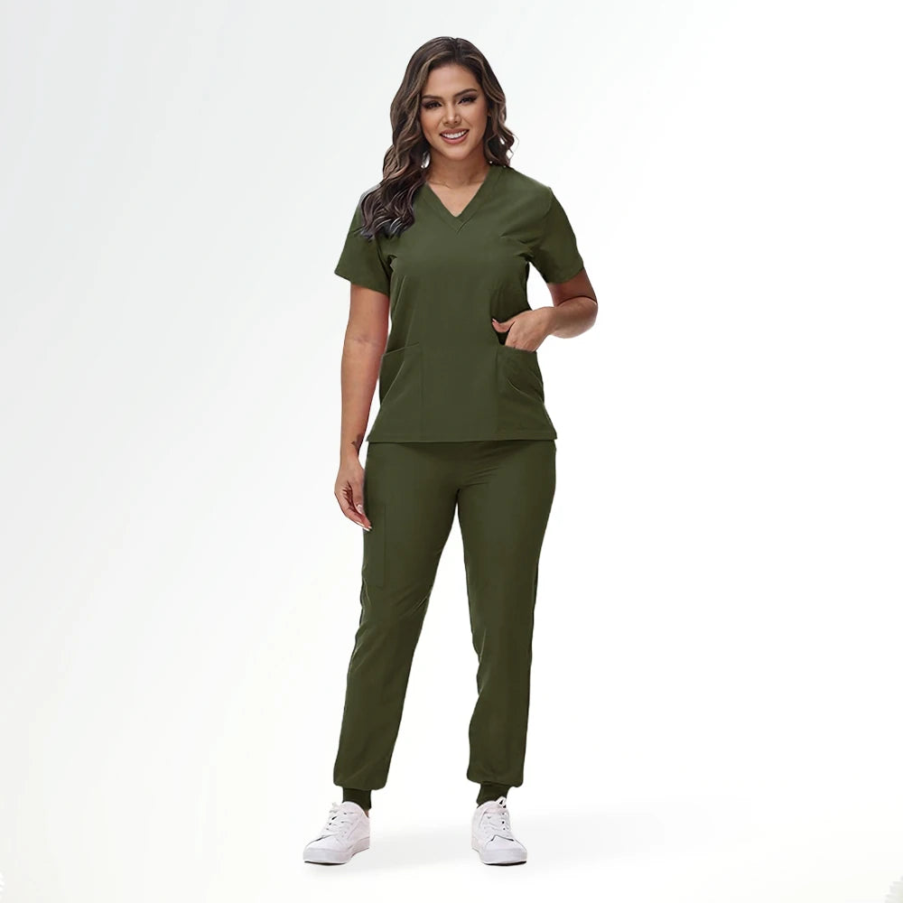 Military Green Scrub Set