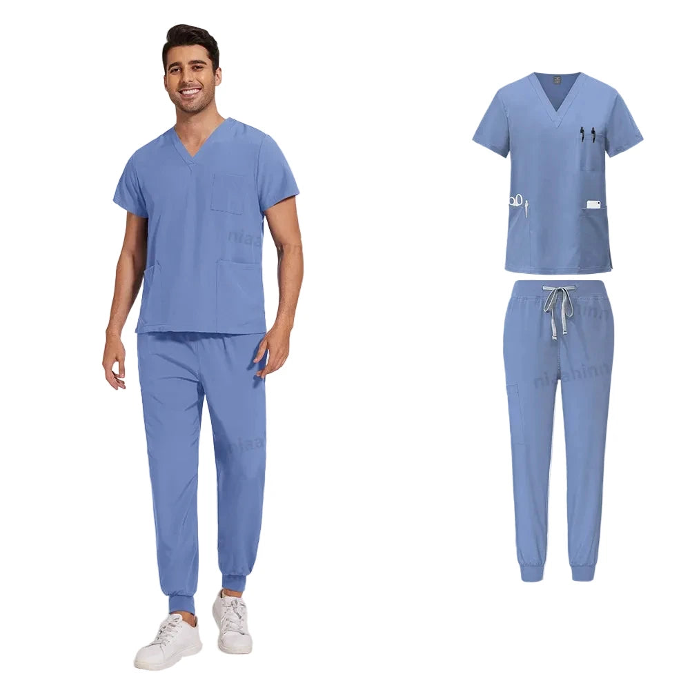 Light Blue Scrub Set