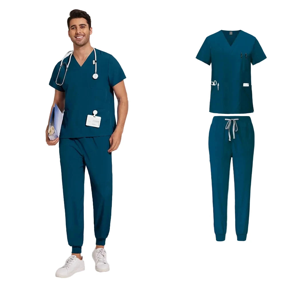 Azure Blue Scrub Set